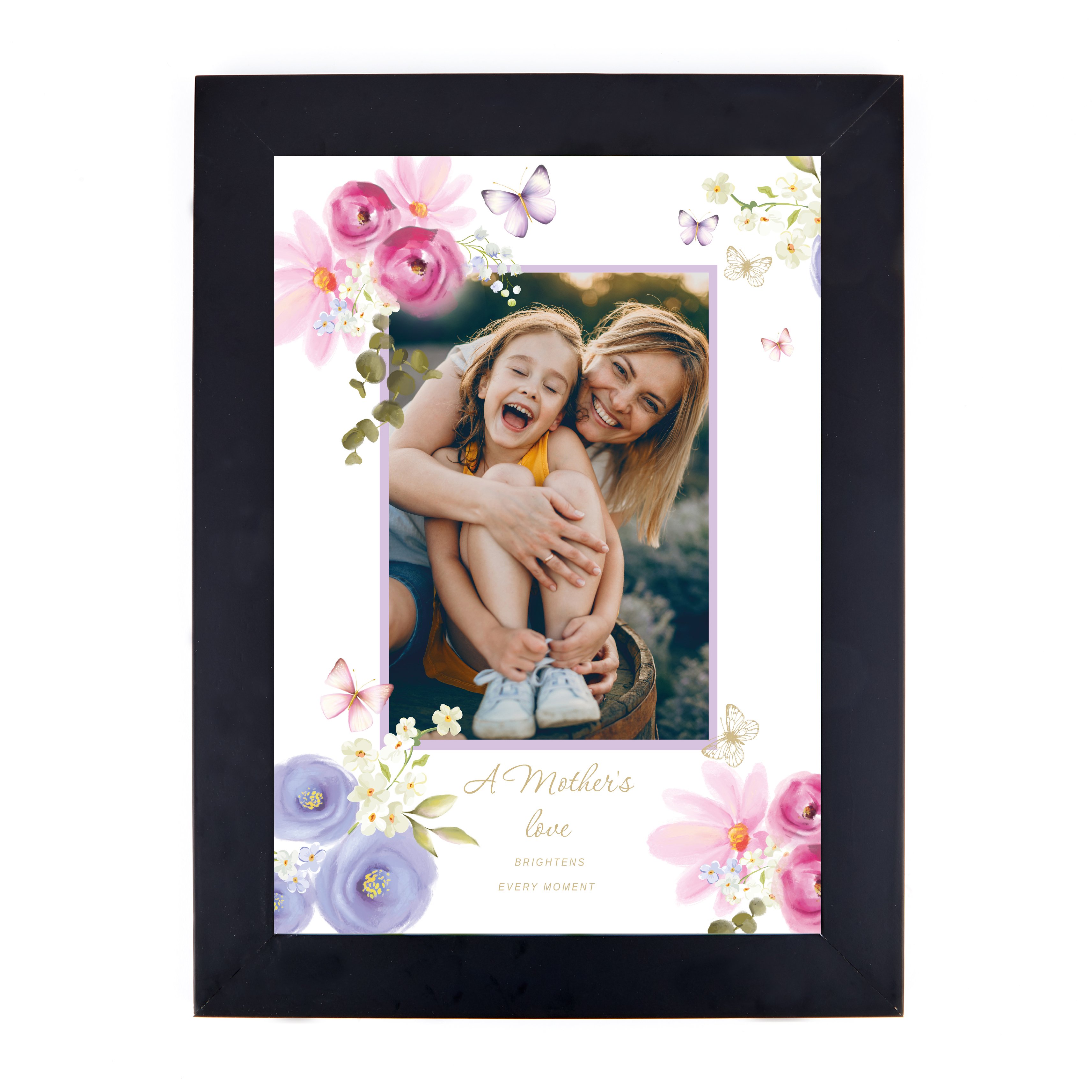 Photo Upload Print - Floral Frame, Any Name