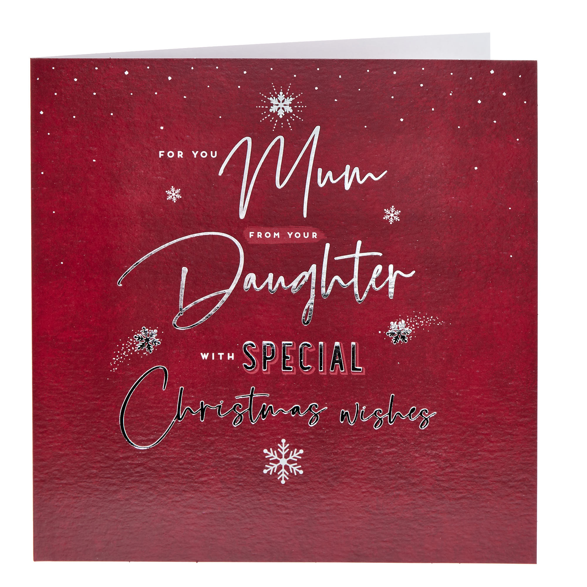Platinum Mum From Daughter Red Christmas Card