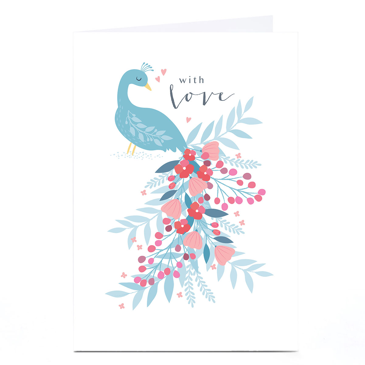 Personalised Klara Hawkins Card - With Love, Peacock