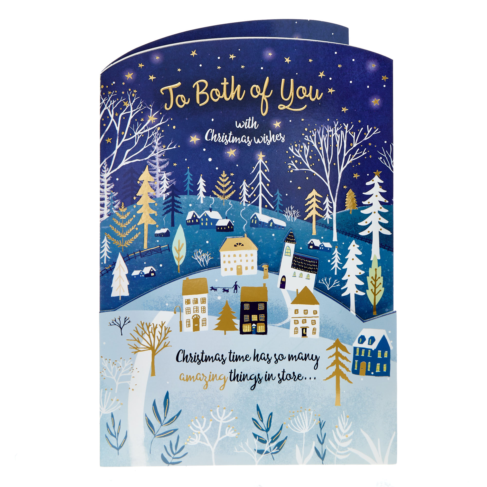 To Both Of You Festive Village Christmas Card