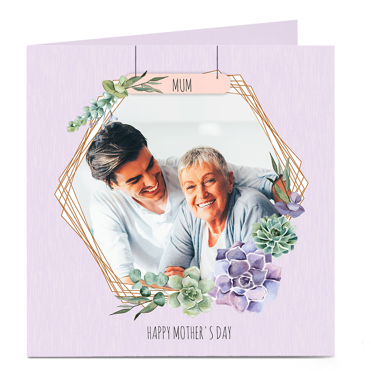 Photo Mother's Day Card - Floral Hexagon