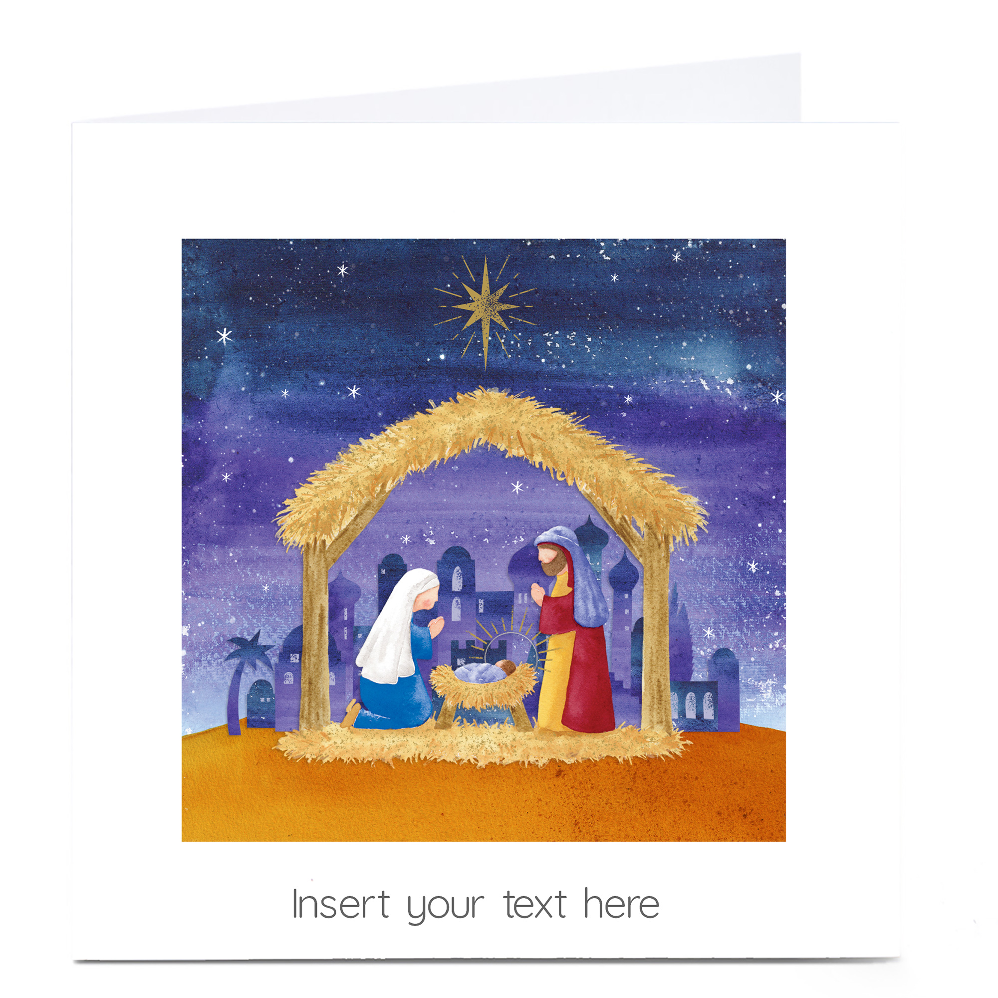 Personalised Christmas Card - Away In A Manger