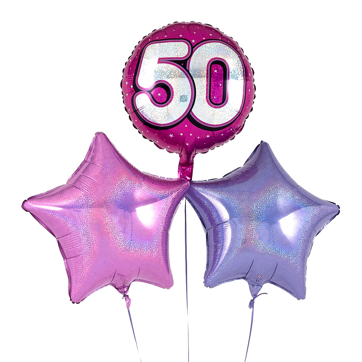 Pink 50th Birthday Balloon Bouquet - DELIVERED INFLATED!