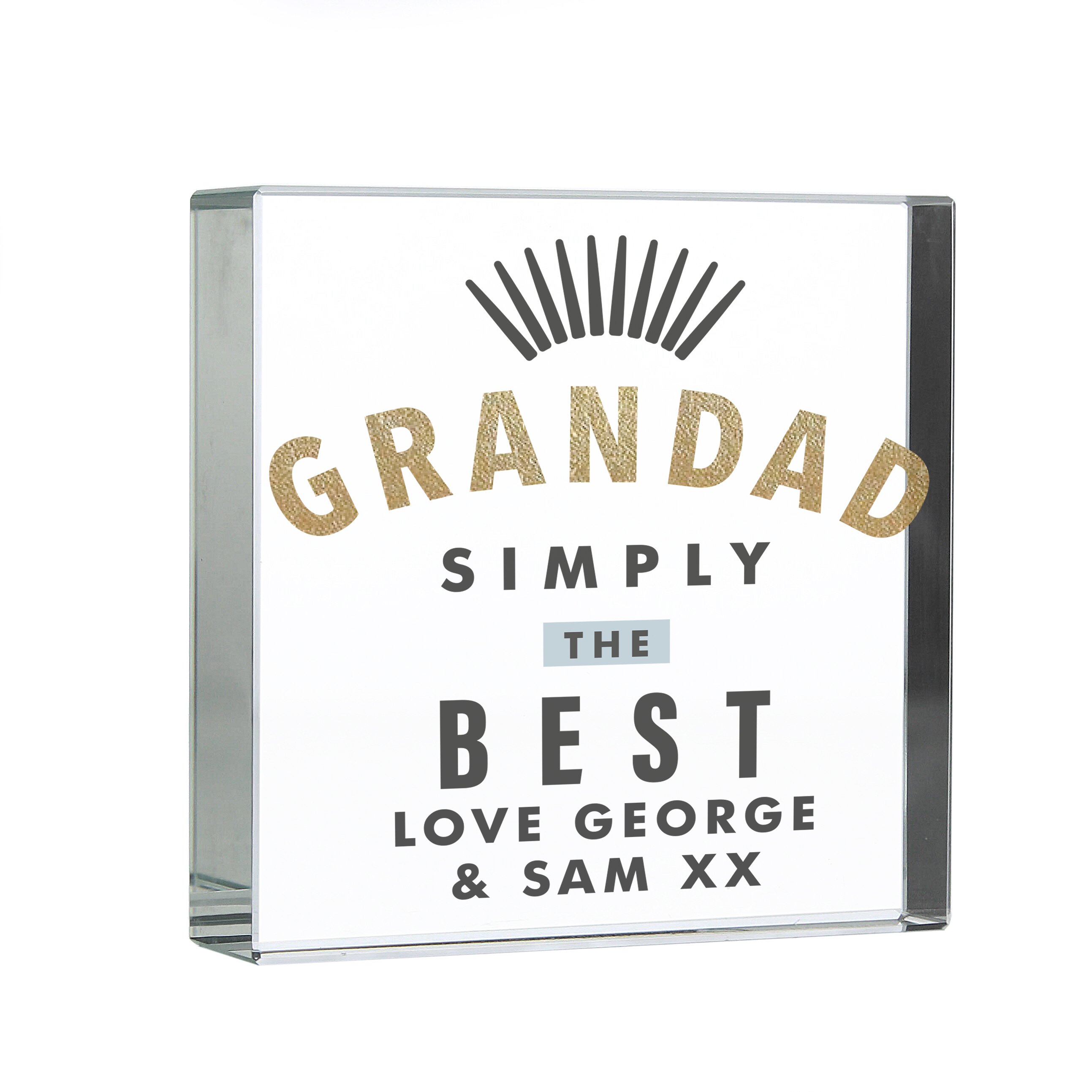Personalised Glass Token - Grandad Simply The Best