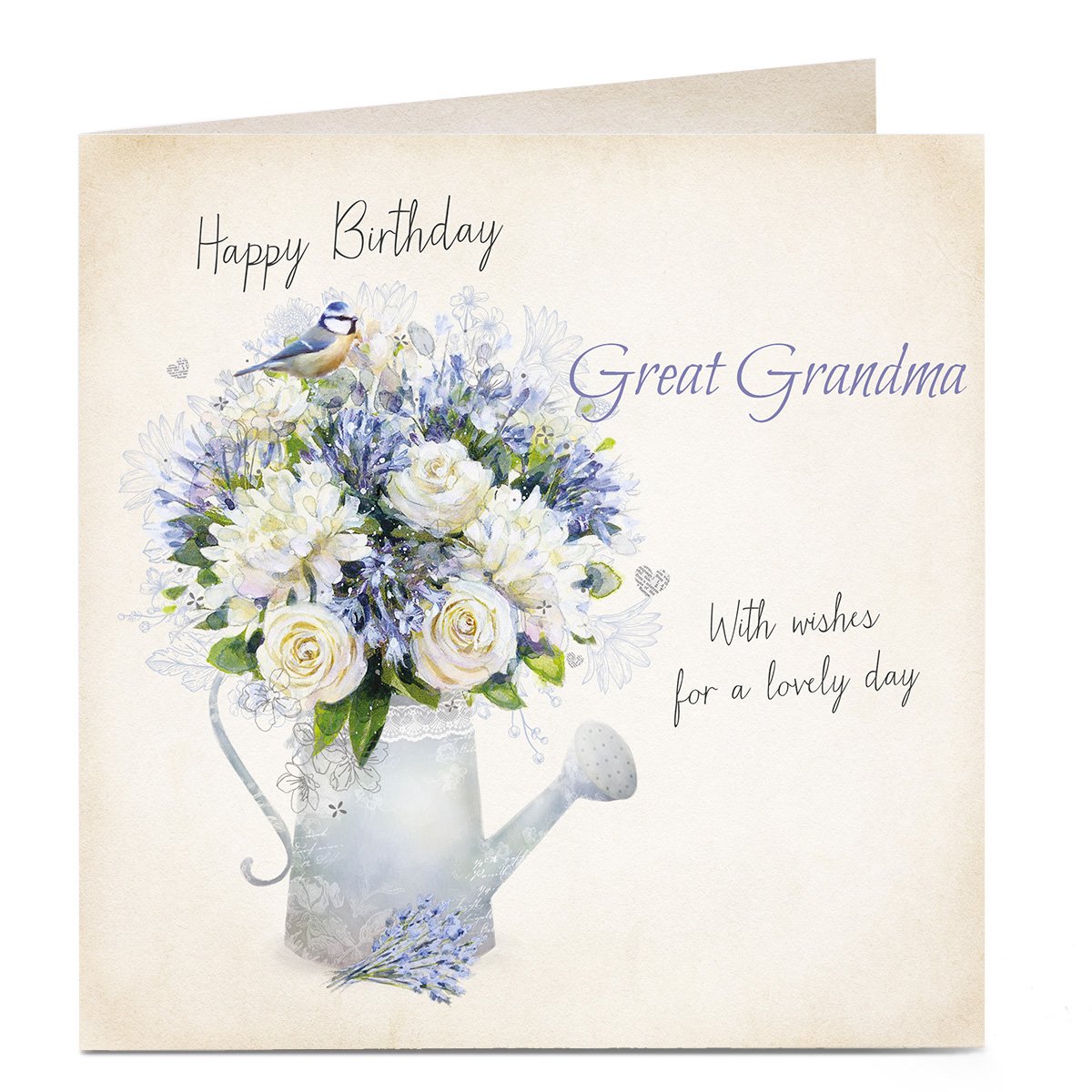 Personalised Birthday Card - Watering Can Flowers, Great Grandma