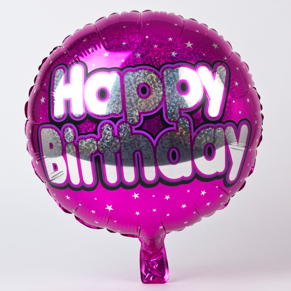 Holographic Pink Happy Birthday Foil Helium Balloon
