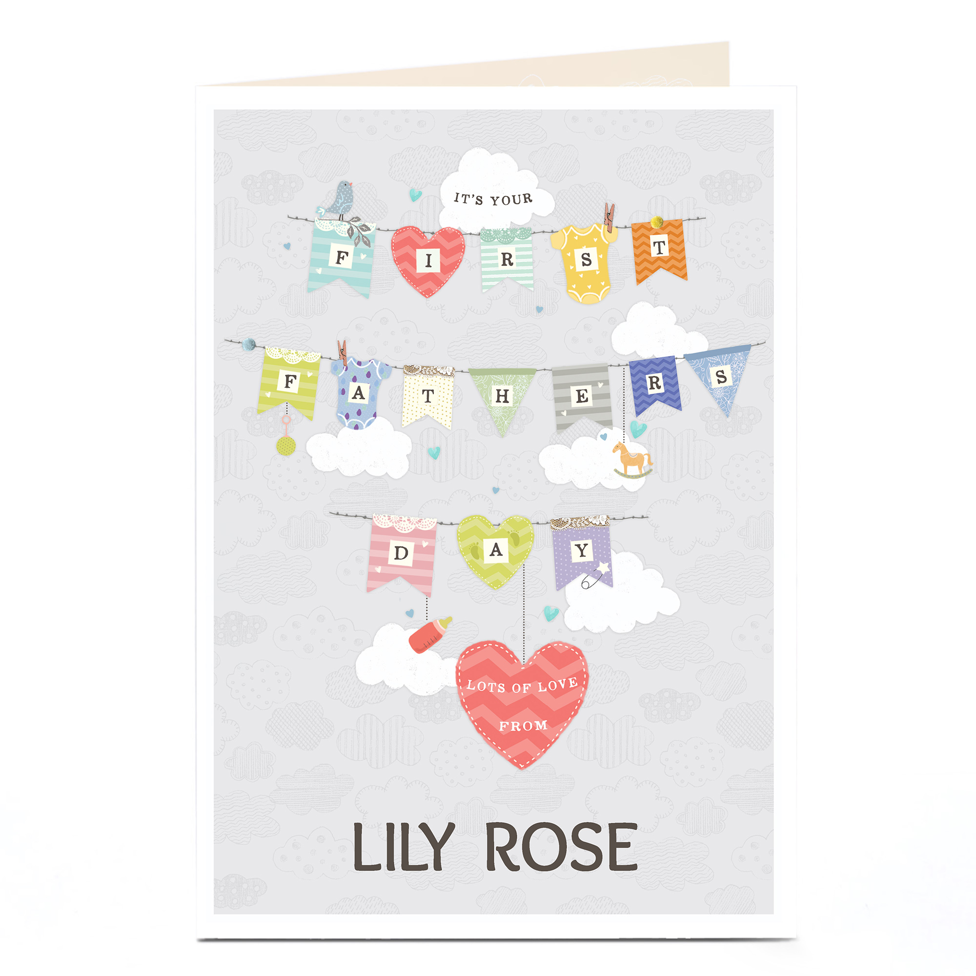 Personalised Father's Day Card - First Father's Day Bunting