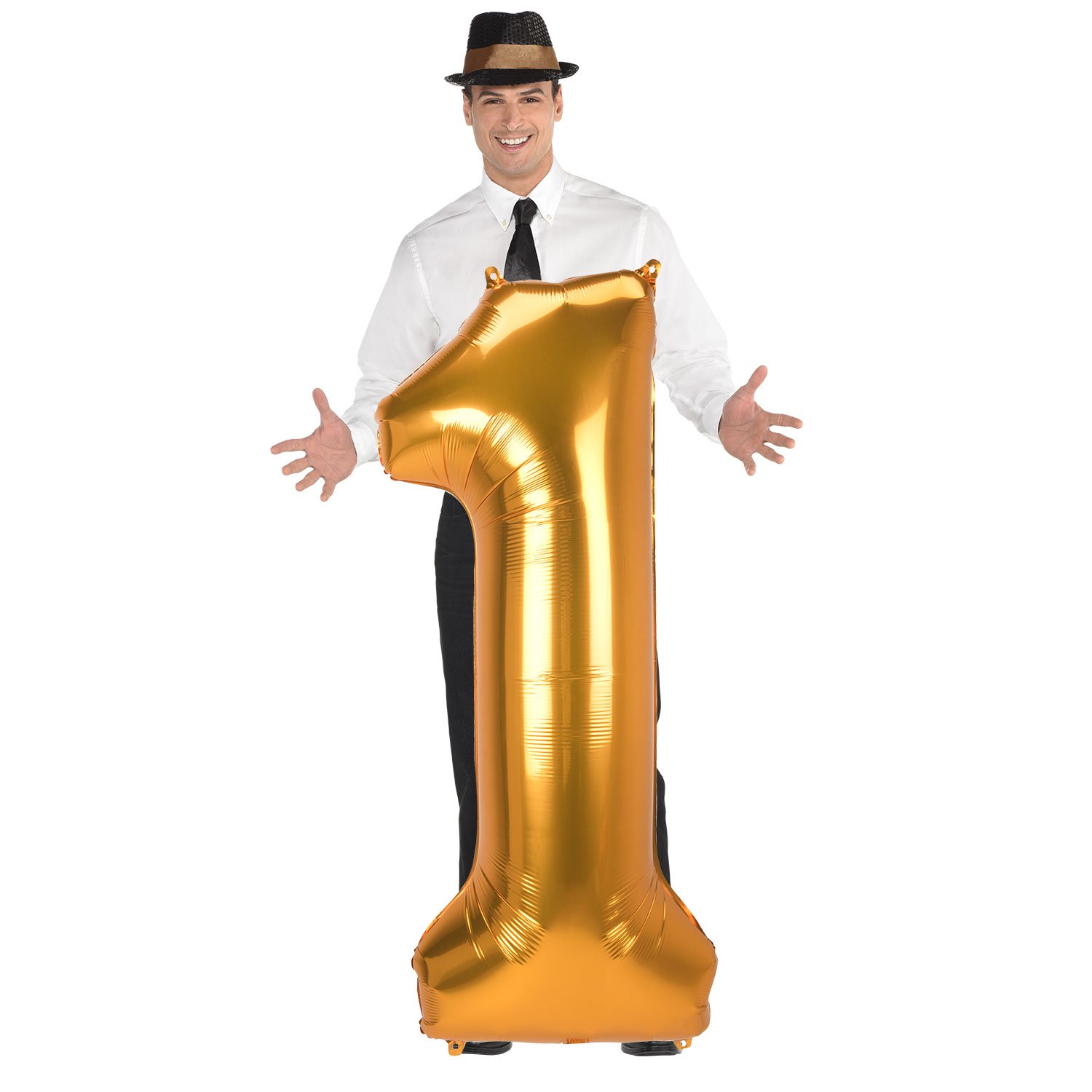 JUMBO 53-Inch Gold Foil Number 1 Balloon (Deflated) 