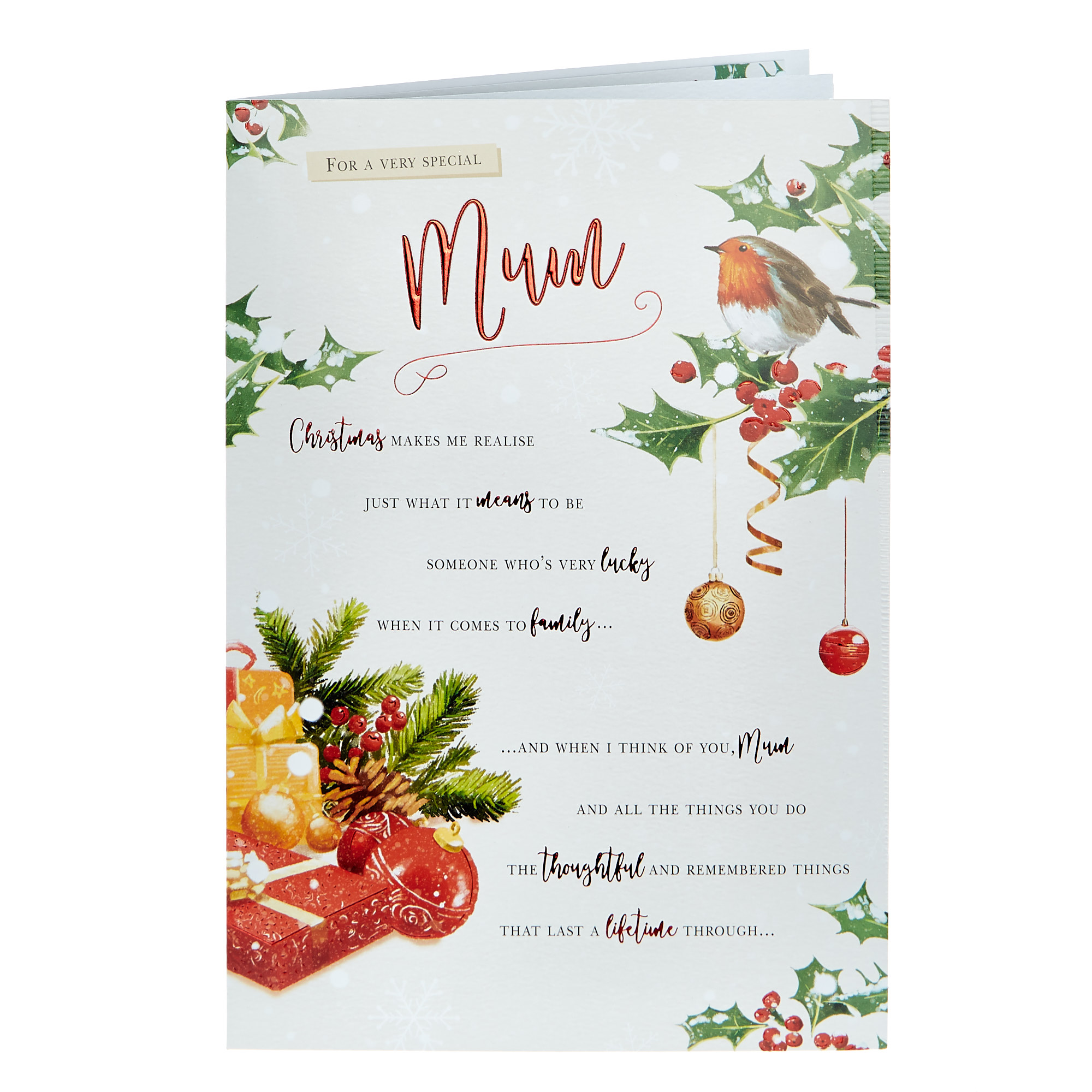 Christmas Card - Mum, Red Robin 