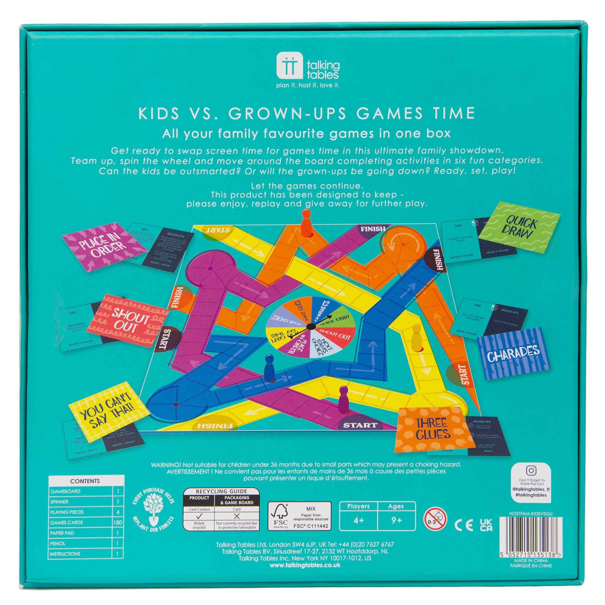 Host Your Own Kids vs Adults Party Board Game