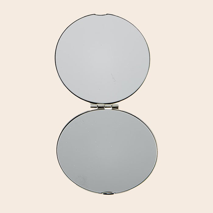 Engraved Silver Round Compact Mirror - Name