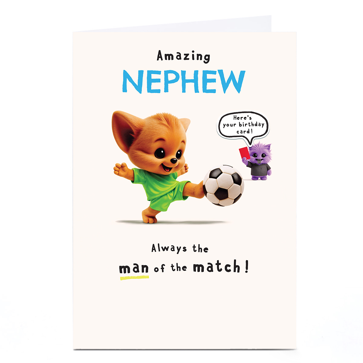 Personalised Wimzee Birthday Card - Always Man of The Match, Nephew