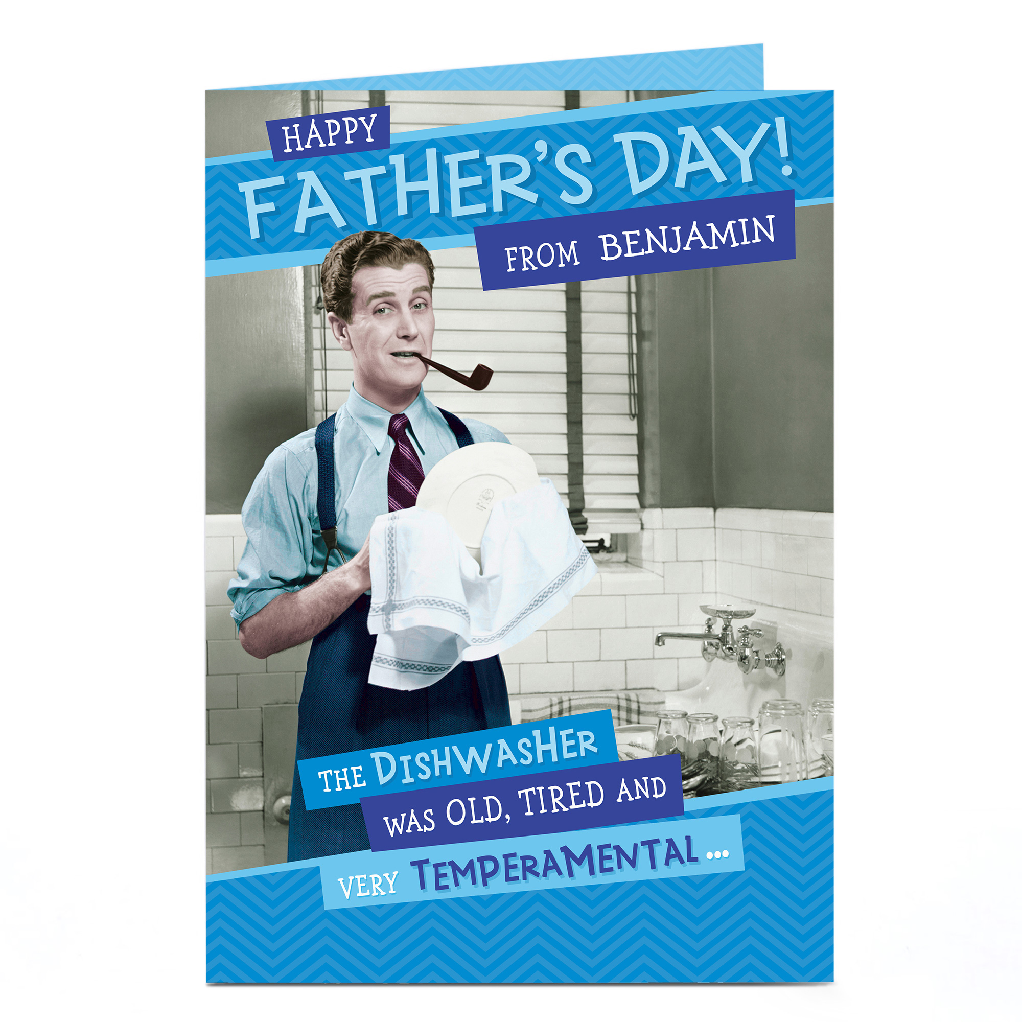 Personalised Father's Day Card - The Dishwasher