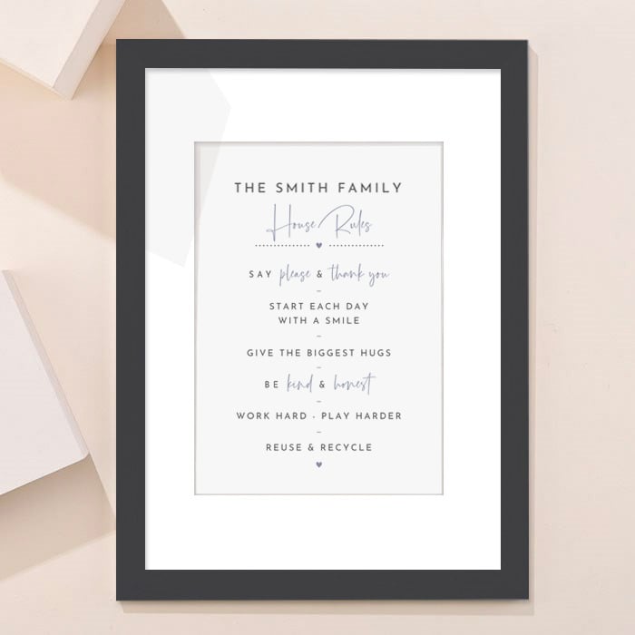 Personalised Family House Rules Portrait Print
