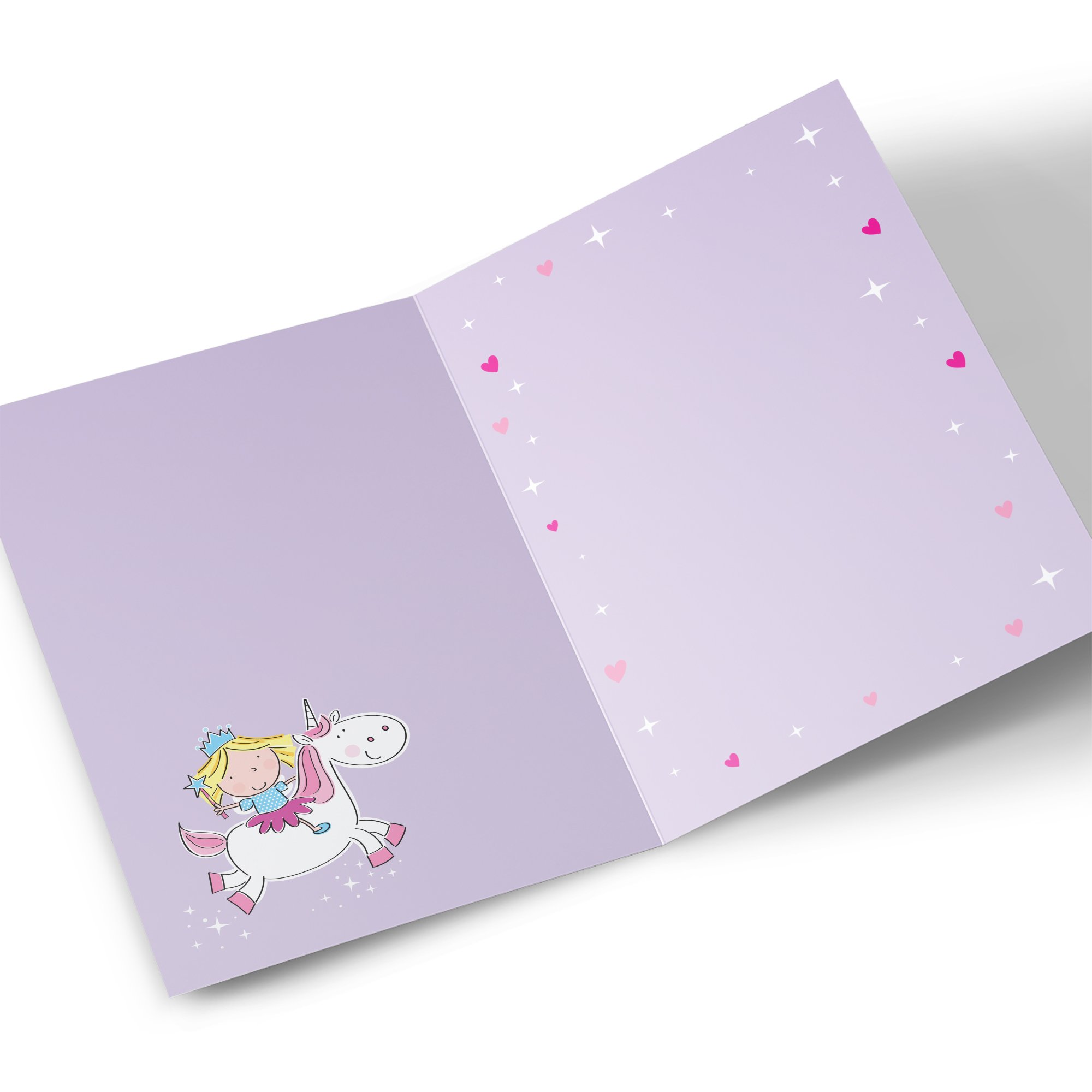 Personalised 5th Birthday Card - Princess On A Unicorn