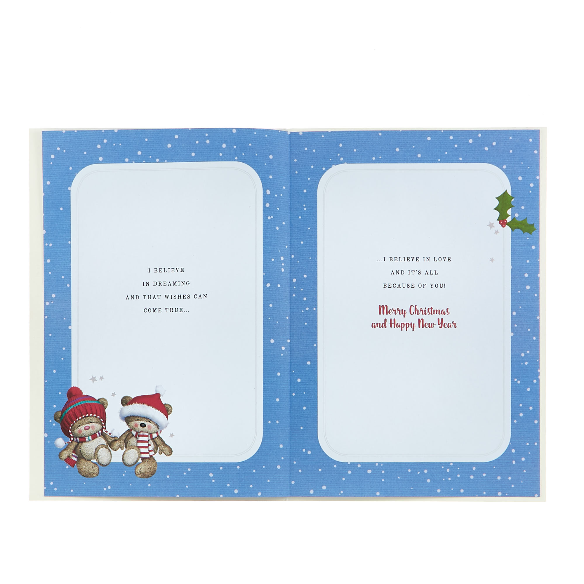 Hugs Bear Christmas Card - Wonderful Husband, Cute Bears In The Snow