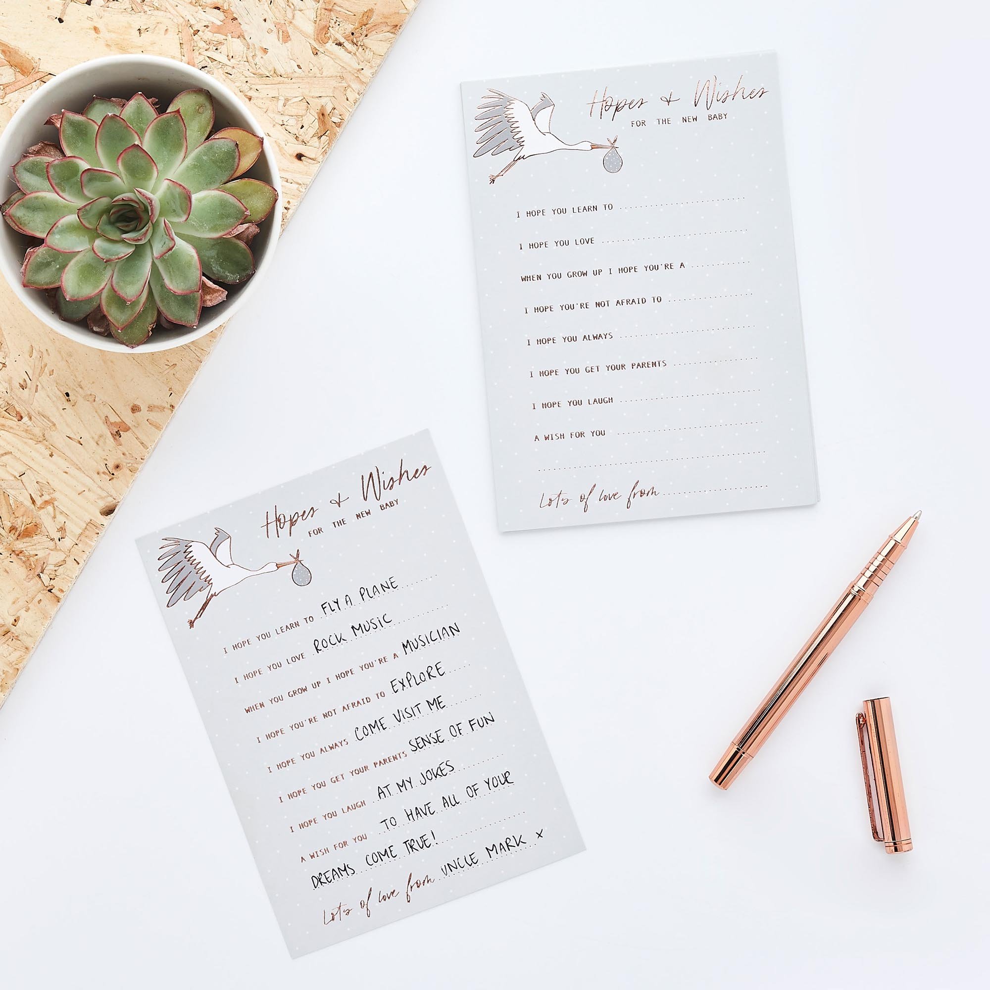 New Baby Hopes & Wishes Cards - Pack of 10