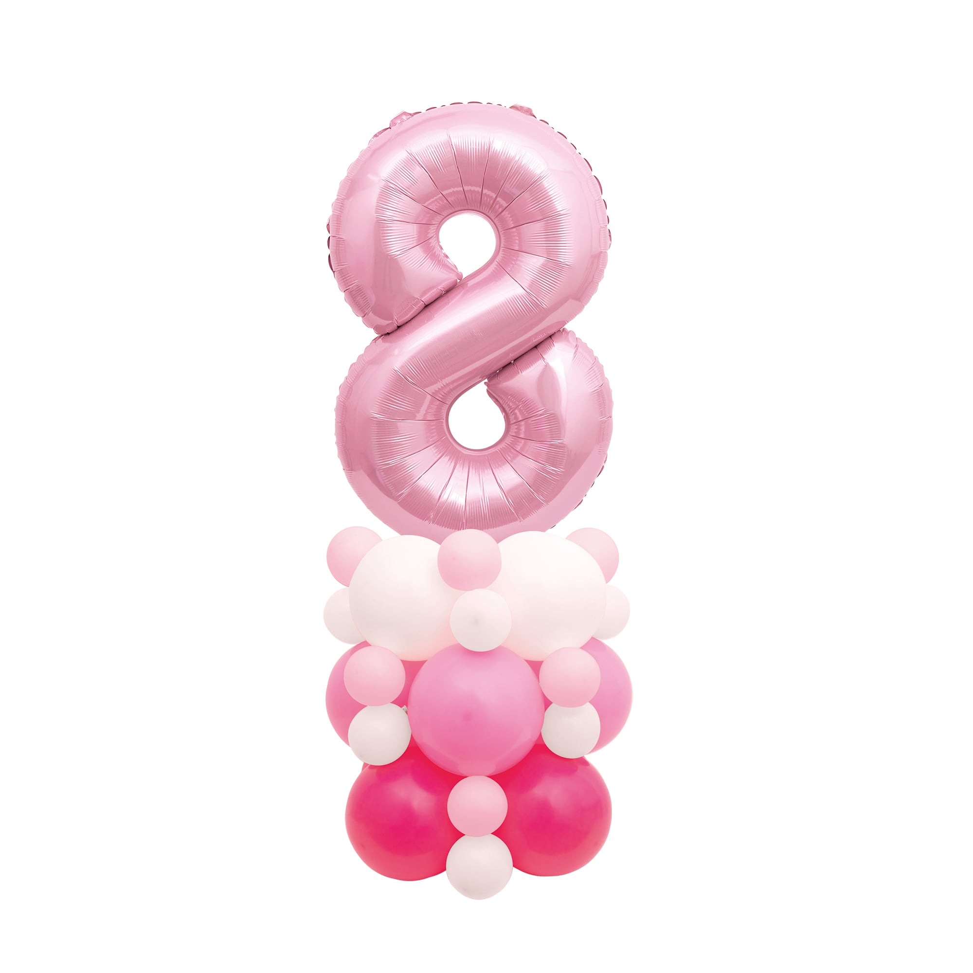 Pink 51-Inch Age 8 Air-Fill Balloon Stack Set