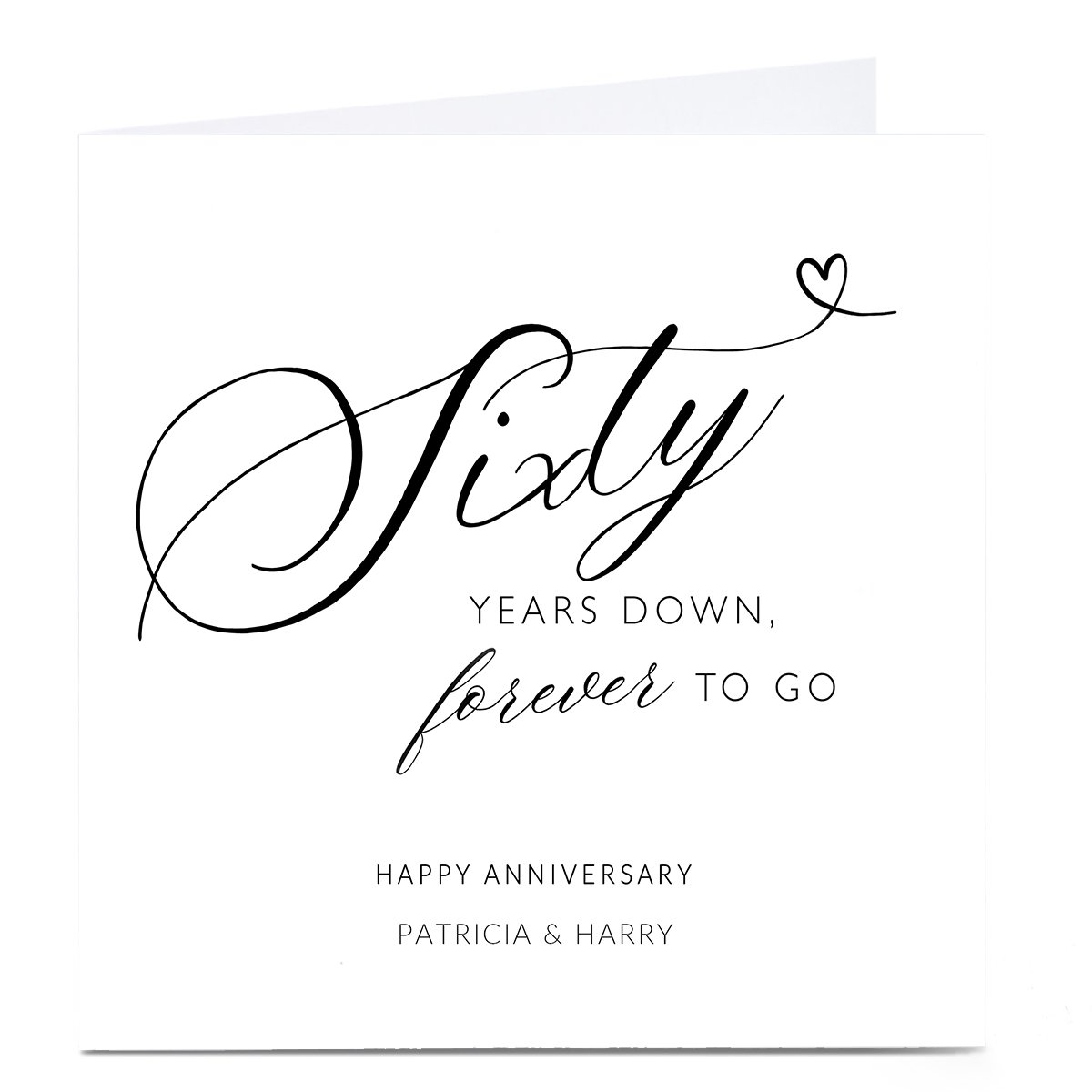 Personalised 60th Anniversary Card - Sixty Years Down