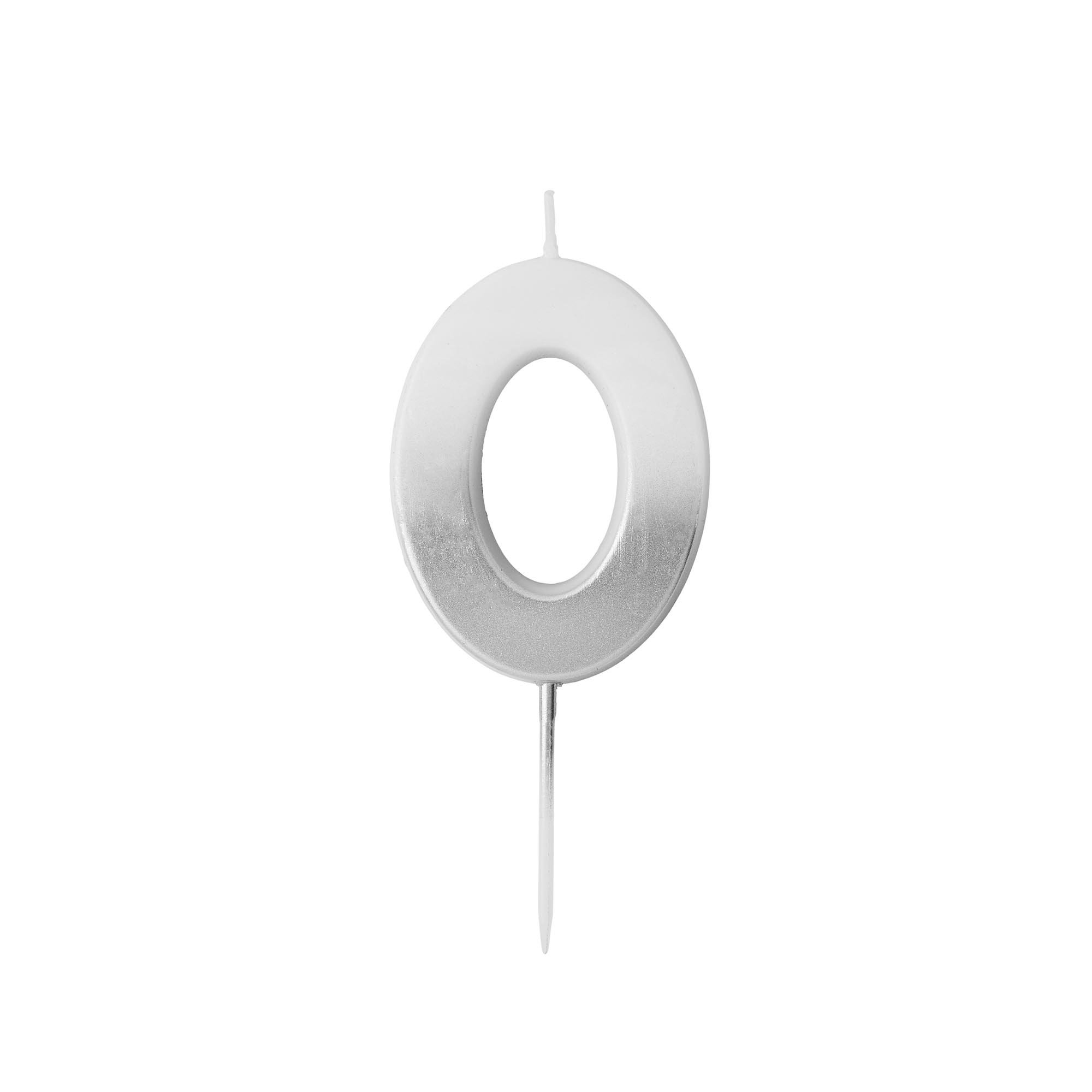 Silver Ombre Number Cake Candle (0-9)