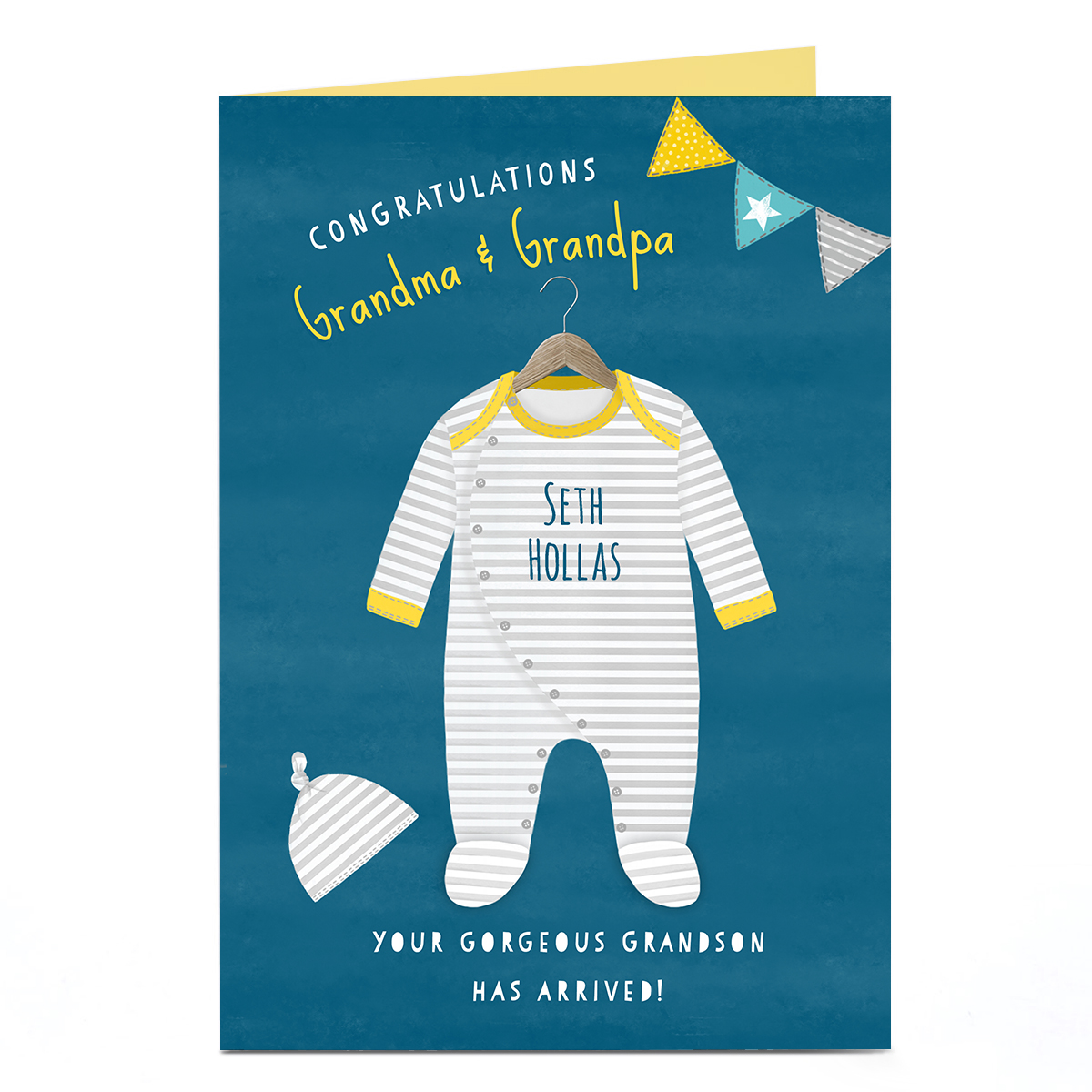 Personalised New Baby Card - Your Gorgeous Grandson