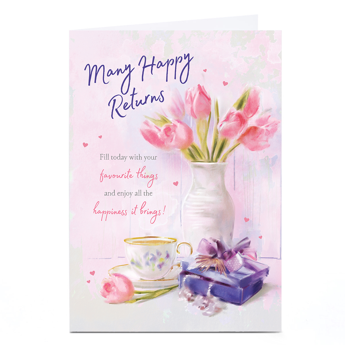 Personalised Birthday Card - Tulips and Tea