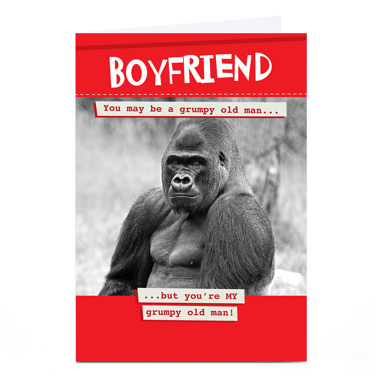 Personalised Valentine's Day Card - Boyfriend Gorilla 