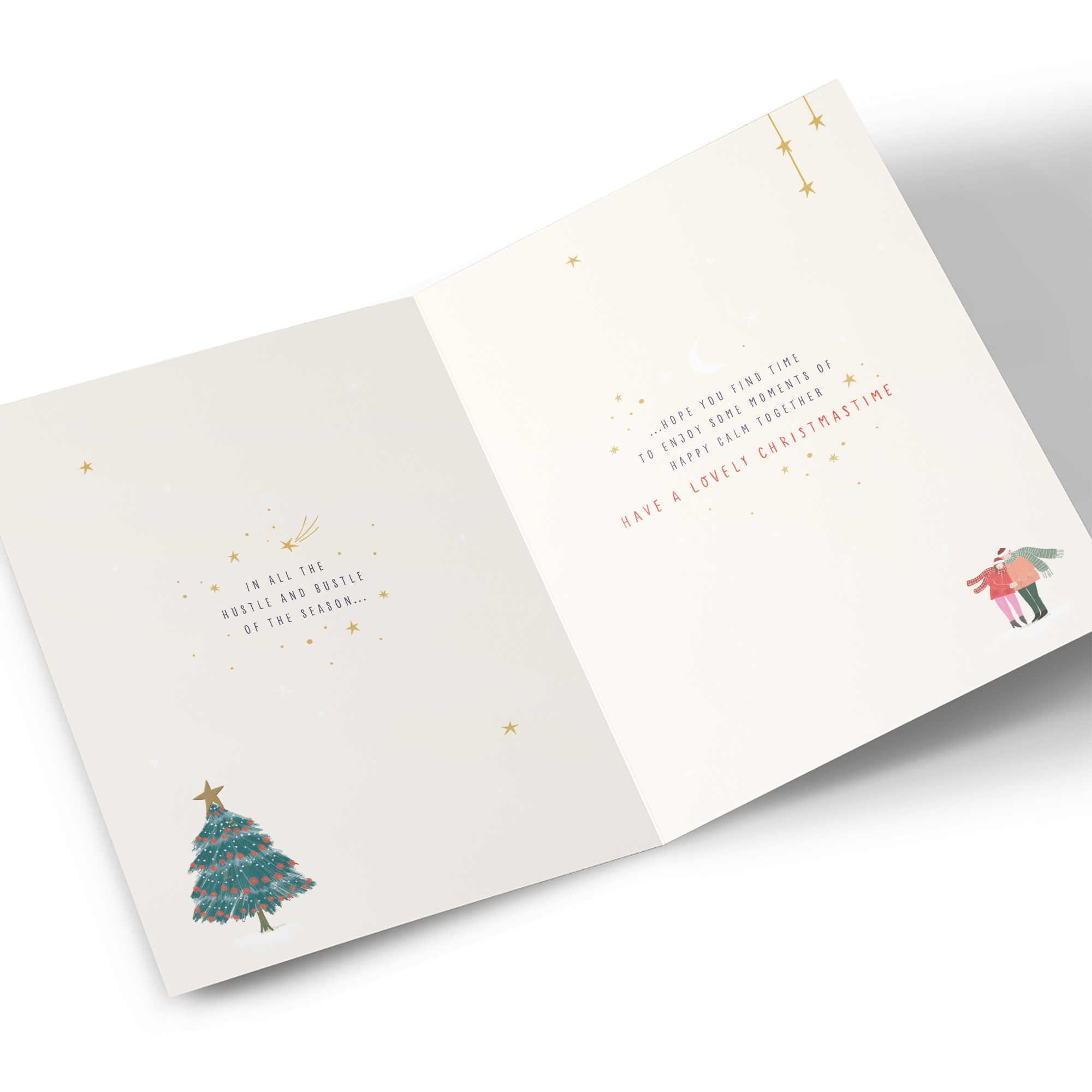 Christmas Card - Snowy Night Scene Star, Mum & Dad