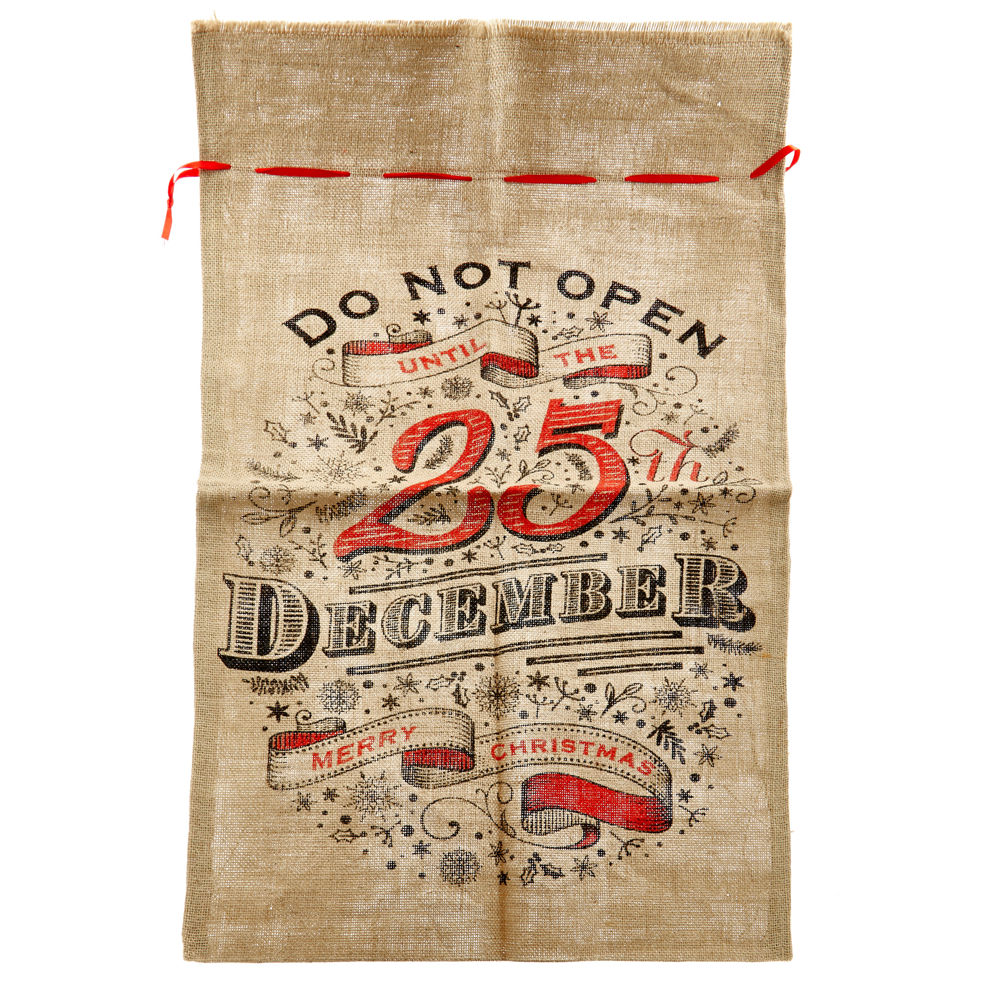 Hessian 25th December Christmas Sack