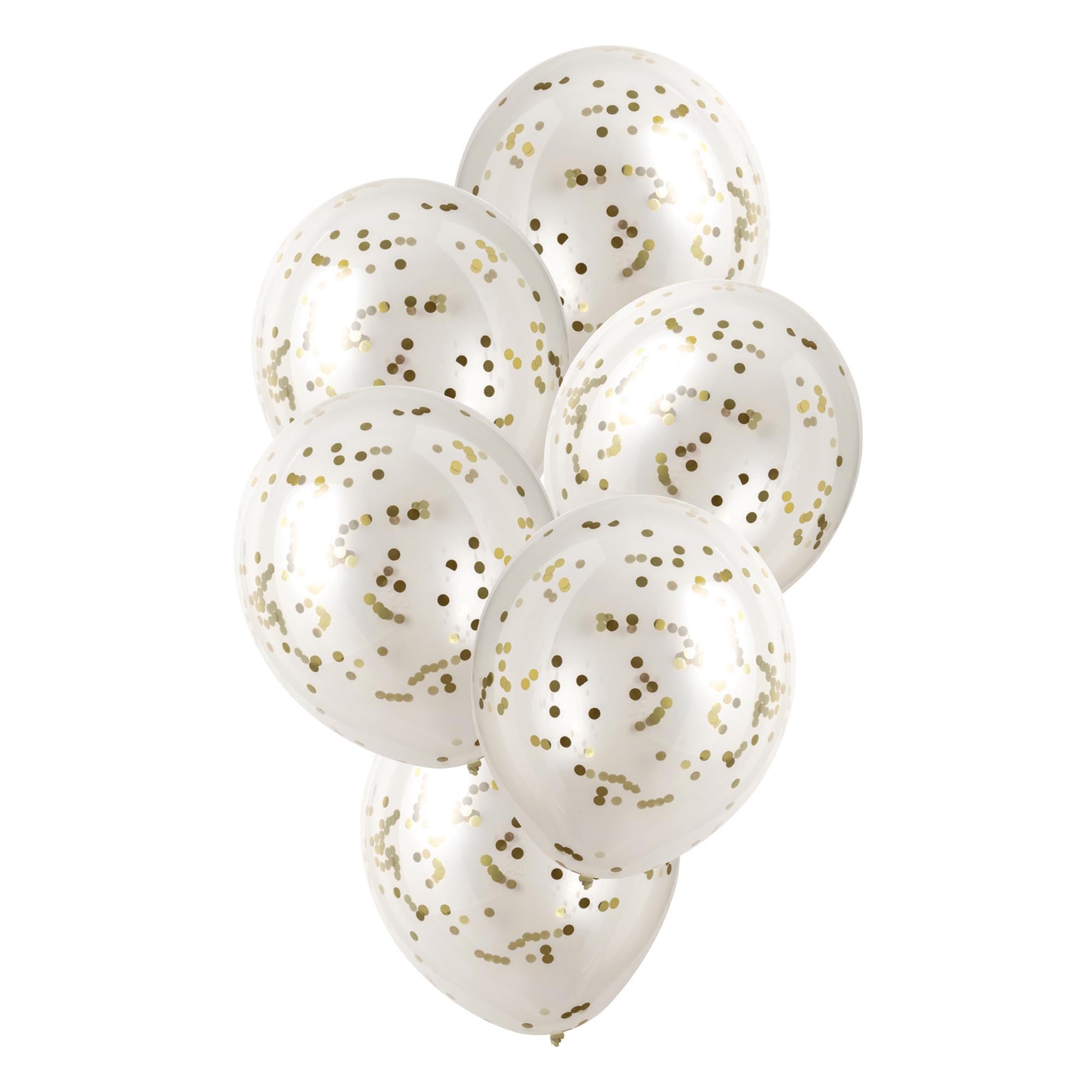 12-Inch Gold Confetti Balloons - Pack of 6