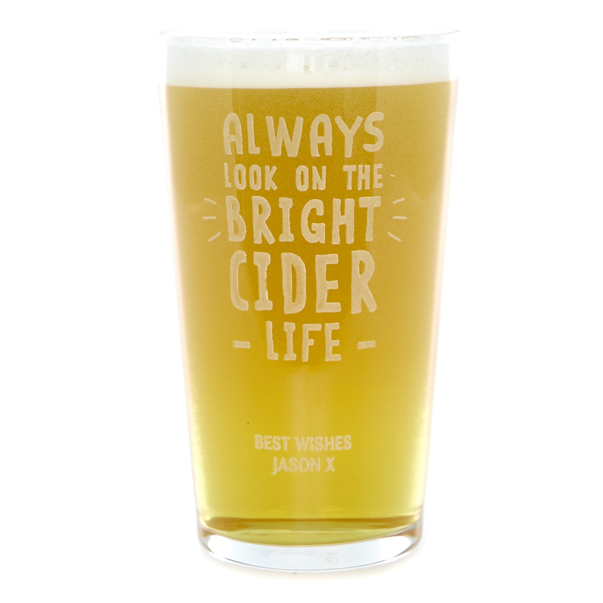 Personalised Pint Glass - Bright Cider Life