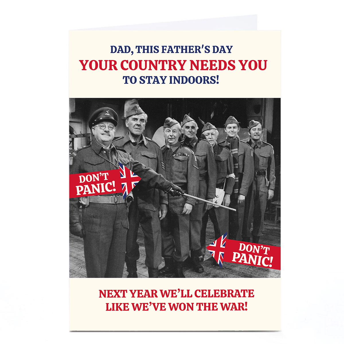 Personalised Dad's Army Father's Day Card - Stay Indoors