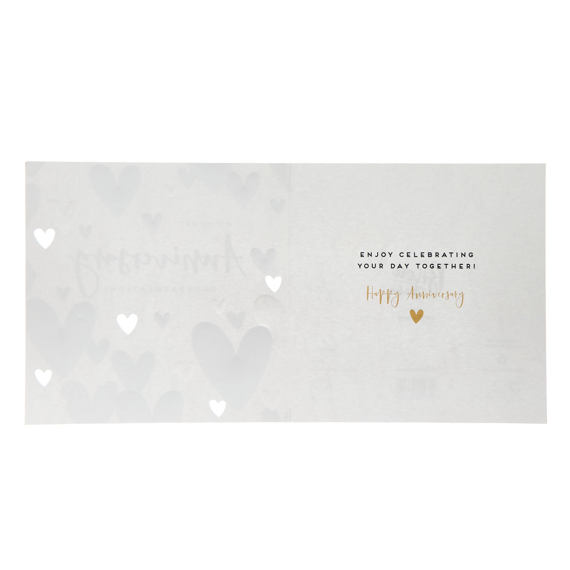 Shimmering Hearts Wedding Anniversary Card 