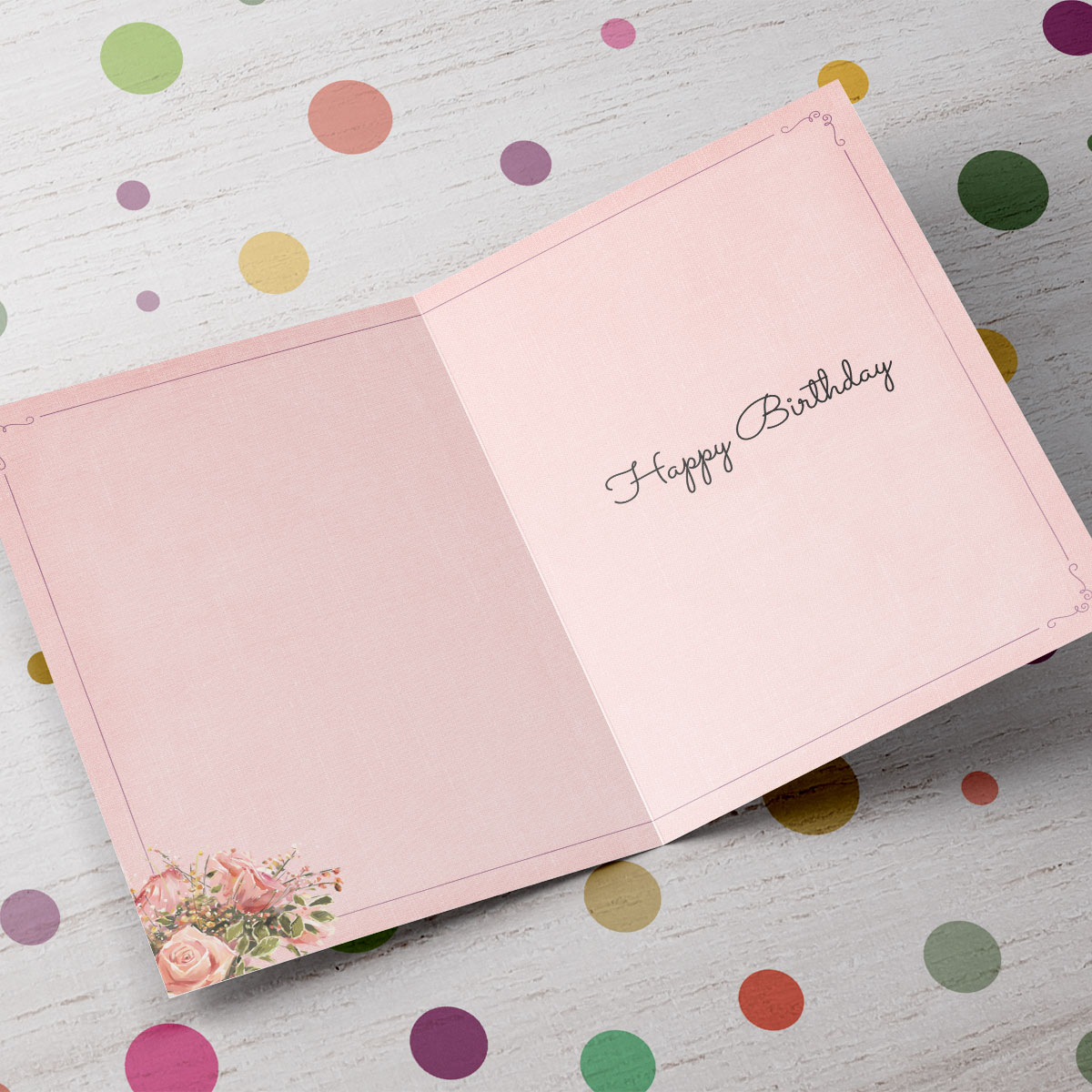 Personalised Editable Age Birthday Card - Pink Floral Tea Pot