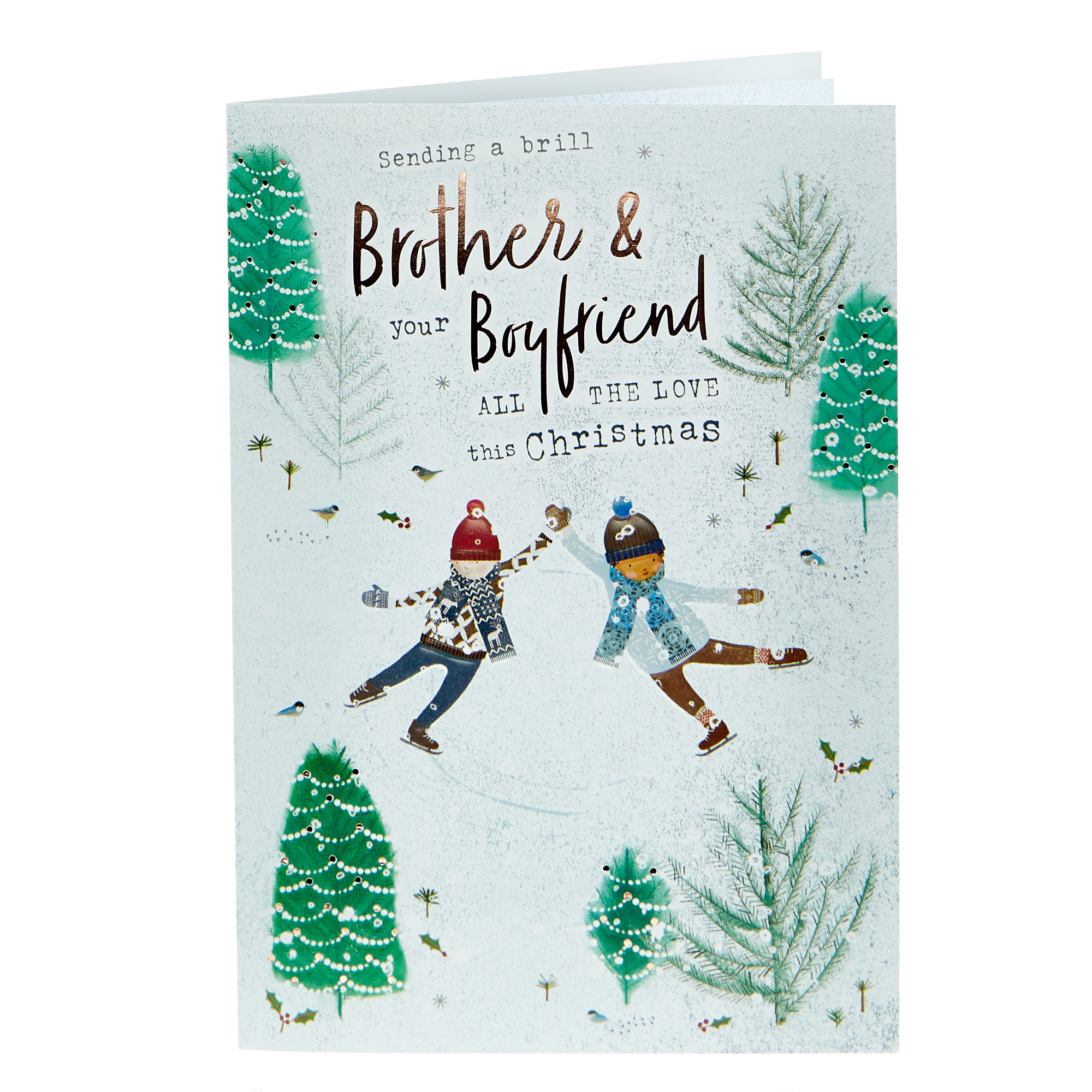 Christmas Card - Brother & Boyfriend Ice Skating