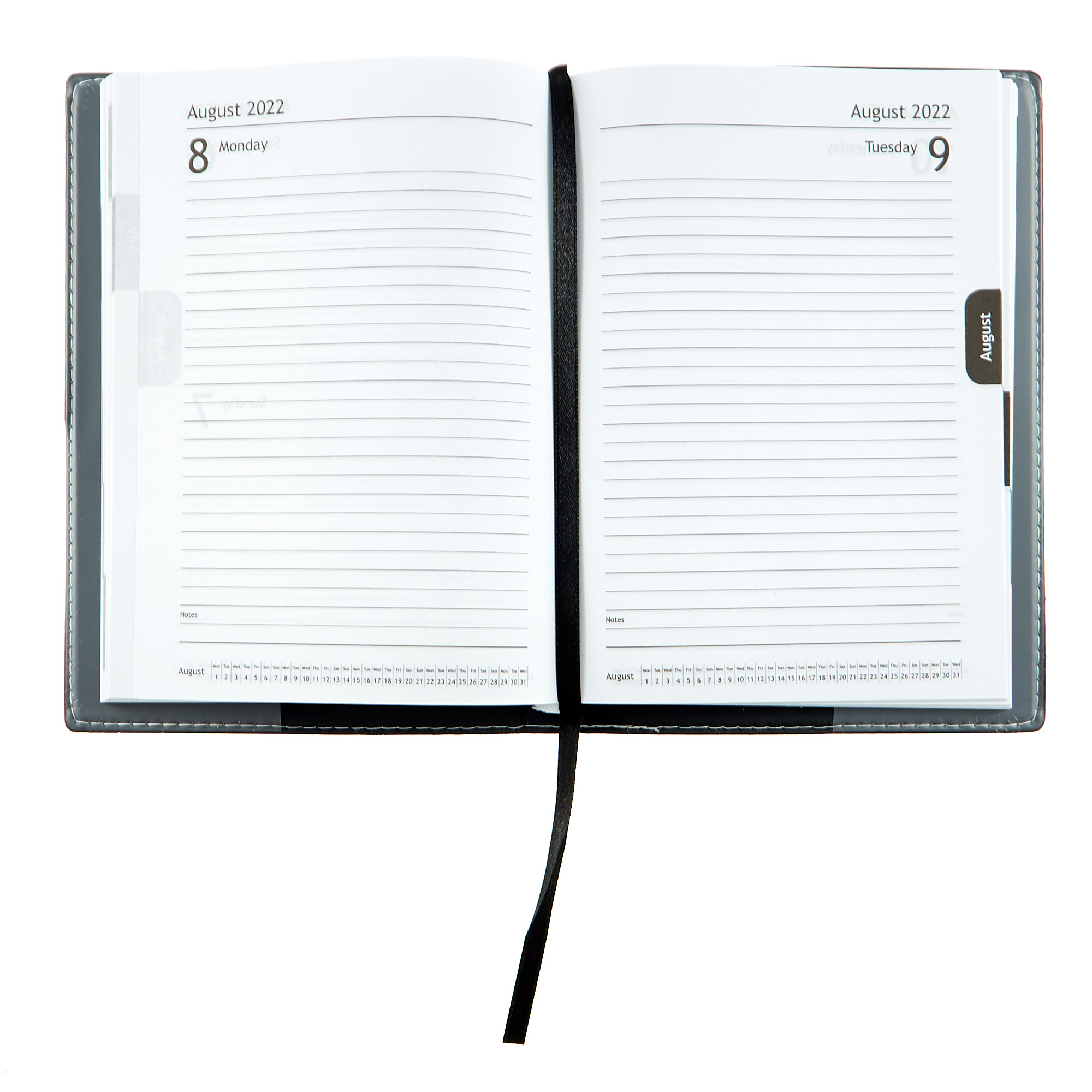 Black Non Page-A-Day 2022 Pocket Diary