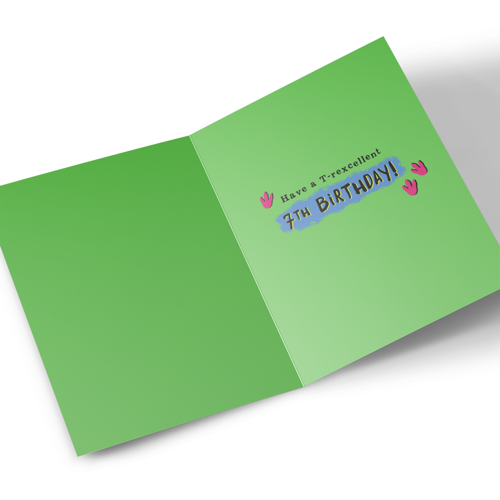 7th Birthday Card - T-Rex Dinosaurs
