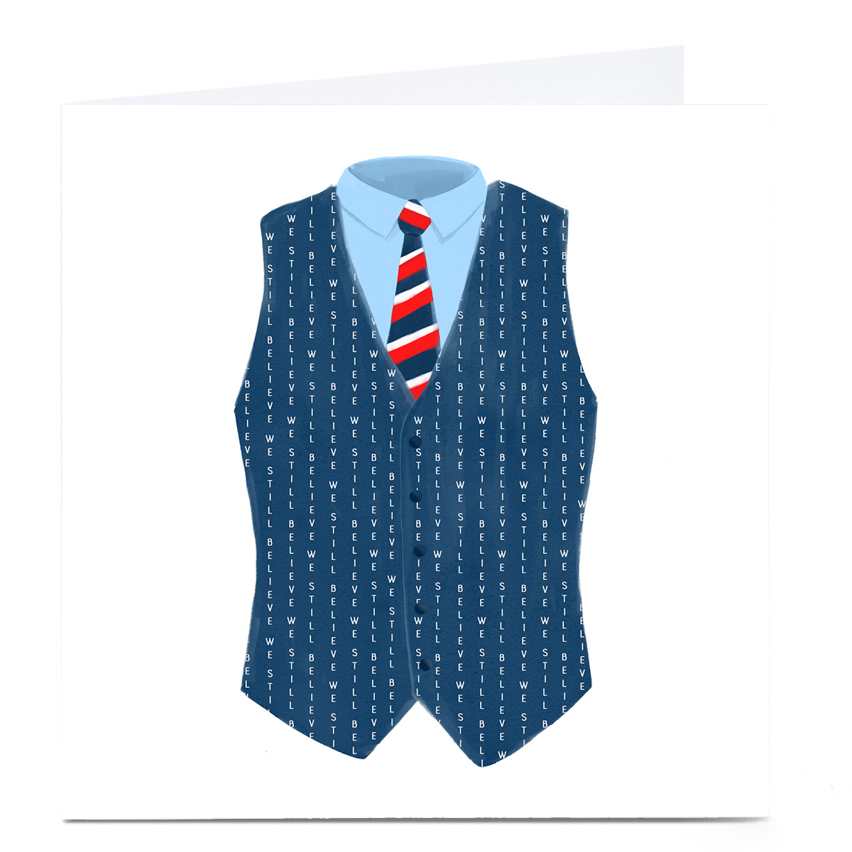 Personalised Football Card - We Still Believe Waistcoat