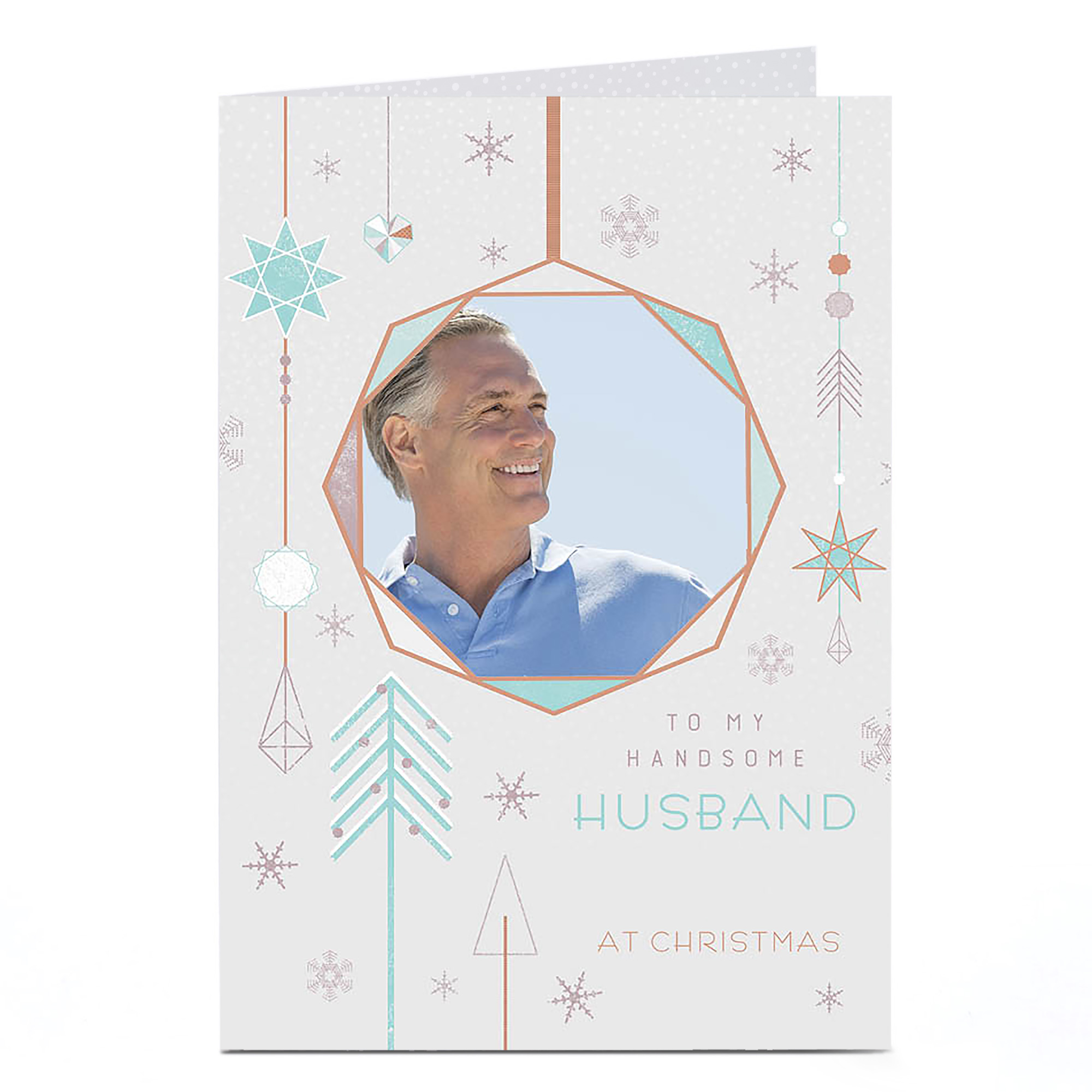 Photo Christmas Card - Geometric Husband