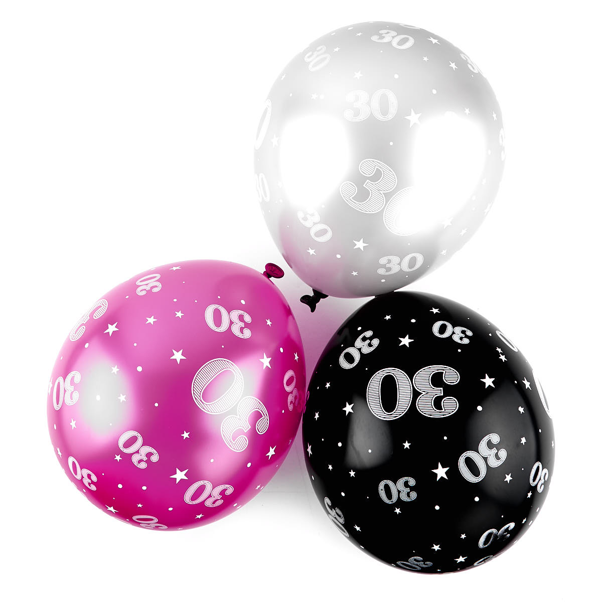Pink 30th Birthday Helium Latex Balloons - Pack Of 6