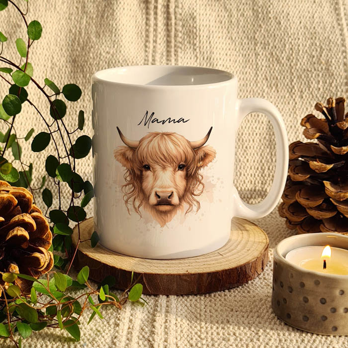 Personalised Highland Cow Mug - Female,  Personalised Highland Cow Mug - Female