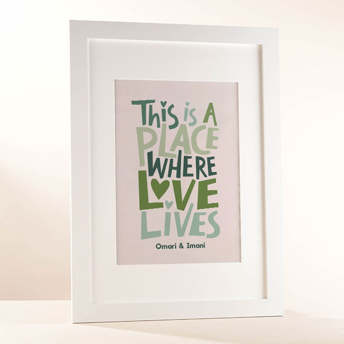 Personalised This Is A Place Where Love Lives Framed Print