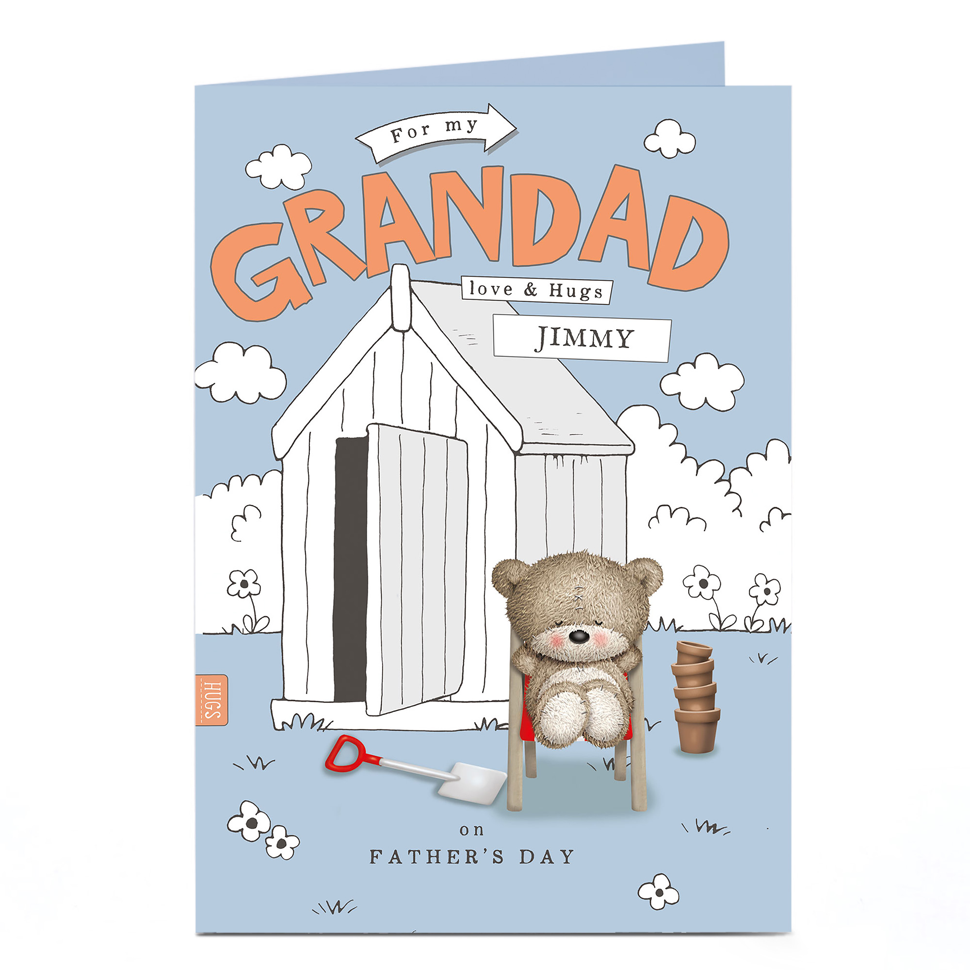 Hugs Personalised Father's Day Card - Gardening Shed Grandad