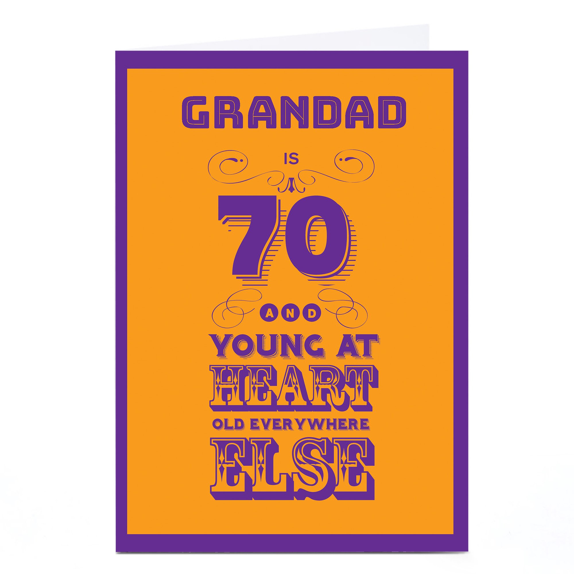 Personalised 70th Birthday Card - Young At Heart [Grandad]