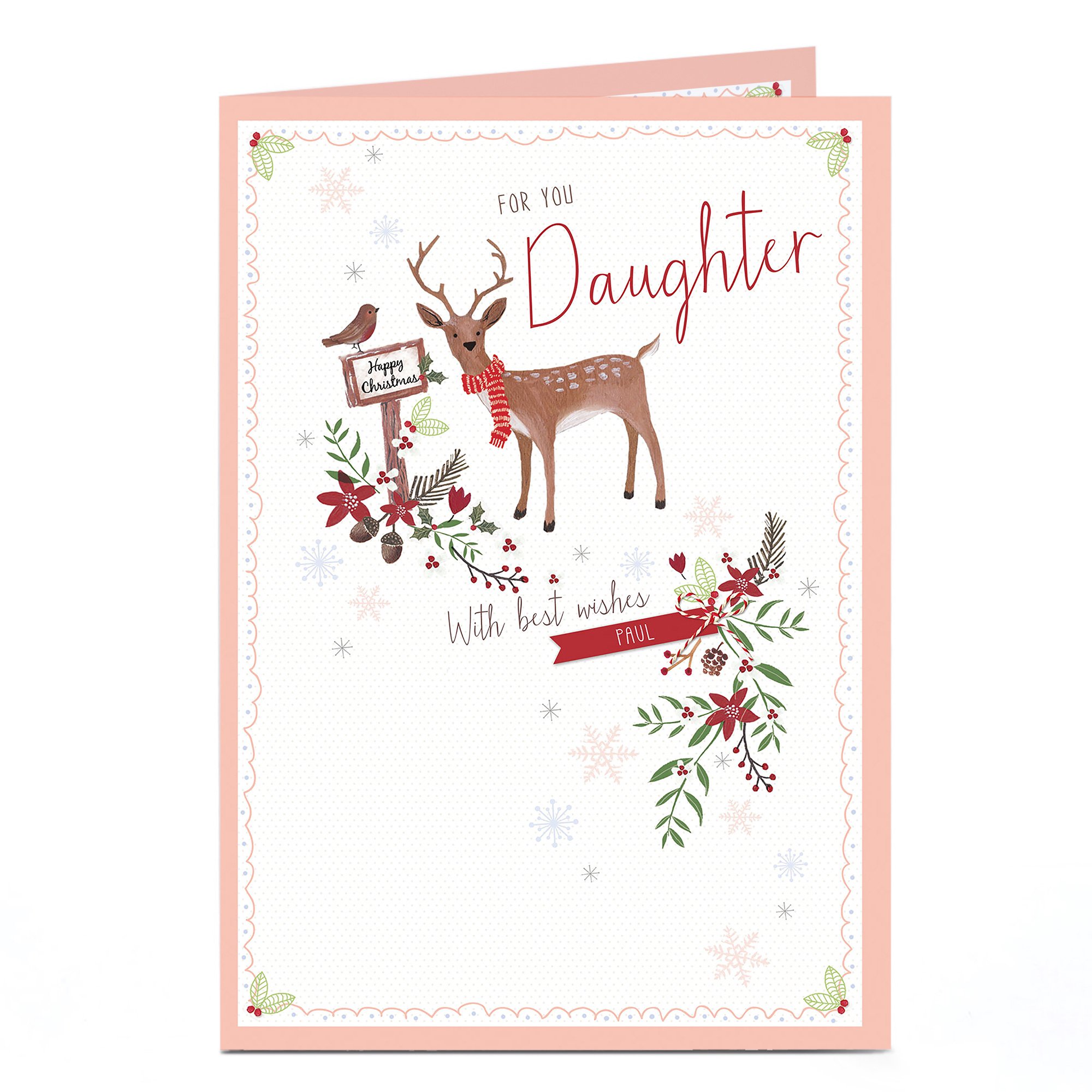 Personalised Christmas Card - For You Daughter