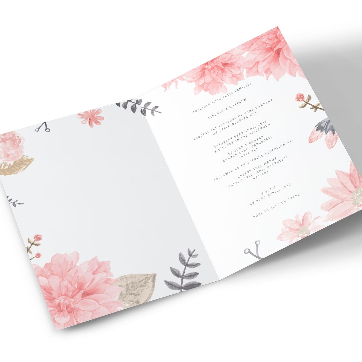 Personalised Wedding Invitation - Floral Chic