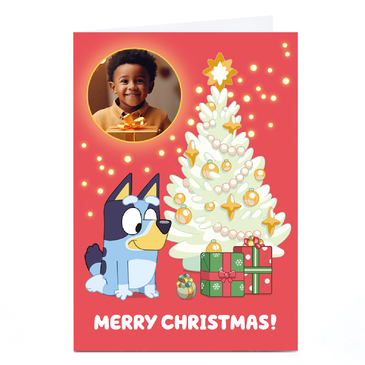 Photo Bluey Christmas Card - 1 Photo Merry Christmas