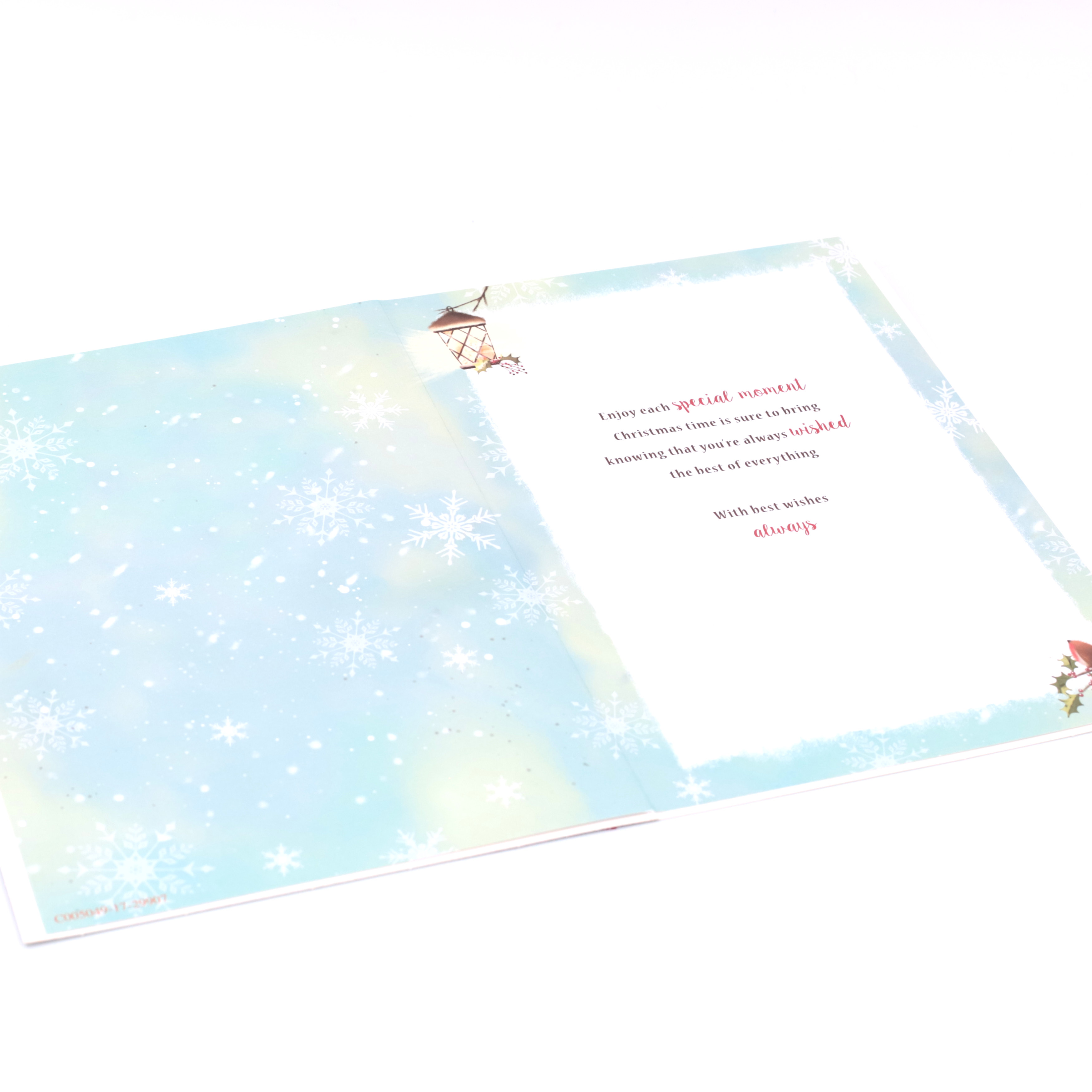 Christmas Card - Grandson, Cute Snowman With Presents