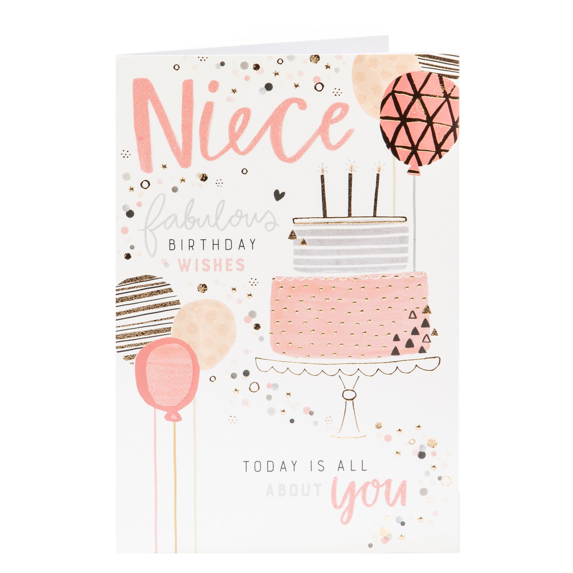 Birthday Card - Niece Fabulous Wishes