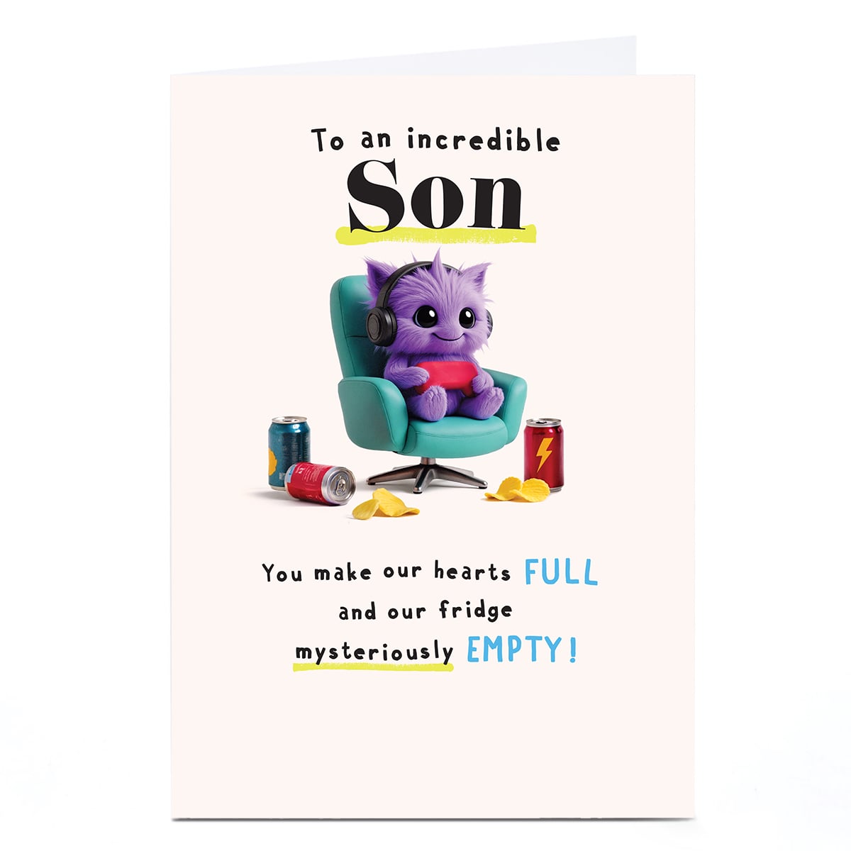 Wimzee Birthday Card - Full Hearts and Empty Fridge, Son